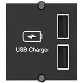 Bachmann USB A/A 15W Doppelcharger , 2x Typ A 5V/2,4A GST18, schwarz, 0,2 m