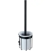 Wenko WC-Garnitur Classic Plus Black, mit hochwertigem Rostschutz Wenko Schwarz, Behälter: Weiß