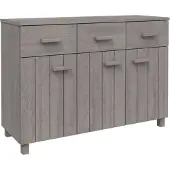 vidaXL Sideboard HAMAR Hellgrau 113x40x80 cm Massivholz Kiefer