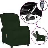 vidaXL Elektrischer Massagesessel Dunkelgrün Samt