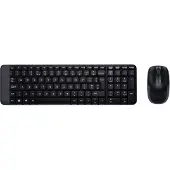 Logitech MK220, Volle Größe (100%), Kabellos, RF Wireless, QWERTZ, Schwarz, Maus enthalten