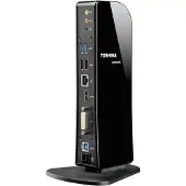 Toshiba dynadock U3.0, Kabelgebunden, USB 3.2 Gen 1 (3.1 Gen 1) Type-A, 10,100,1000 Mbit/s, Schwarz, 2048 x 1152 Pixel, Erweitert, Spiegel, Primary display
