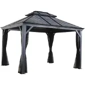 Sojag Mykonos 1216 Pavillon mit festem Dach mit Moskitonetz 4x5 m