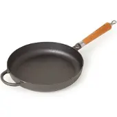 Ronneby Bruk Bratpfanne "Maestro, hoch, Ø 28 cm, mit Holzgriff", schwarz (schwarz, mit buchenholzgriff), B:28cm H:9,5cm L:57cm, Pfannen, Bratpfanne