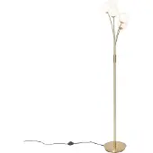 QAZQA Moderne Stehlampe Gold mit Opalglas 5 Flammig Athens
