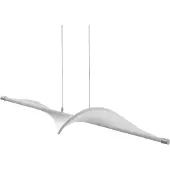 LUCANDE Edano Pendelleuchte White/Chrome - , Edano, dimmbar, Weiß, für Wohnzimmer, Stoff / Textil, Modern