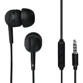 Thomson Kabelgebundene Ohrhörer Klinke 3,5 mm mit Mikrofon In-Ear-Kopfhörer Schwarz