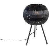 QAZQA - Modern Modernes Tischlampen-Stativ schwarz - Zoë I Wohnzimmer I Schlafzimmer - Stahl Rund - LED geeignet E27