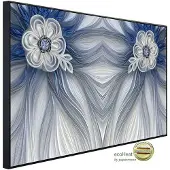 Papermoon Infrarotheizung »EcoHeat - Muster mit Blumen blau«, Matt-Effekt - bunt