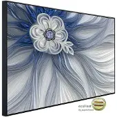 Papermoon Infrarotheizung »EcoHeat - Blume Weiss Blau«, Matt-Effekt - bunt