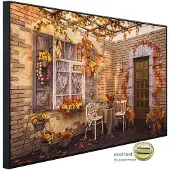 Papermoon Infrarotheizung »EcoHeat - Patio mit Backsteinmauern«, Matt-Effekt - bunt