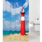 Sanilo Duschvorhang, Polyester, Leuchtturm - blau