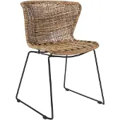 Woood Wings Gartenstühle aus Rattan/Metall, 2er Set, Braun