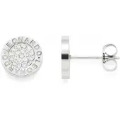 Leonardo Paar Ohrstecker "Matrix Lusso", silber (edelstahlfarben, transparent), Ohrringe, Damen, 10mm, Edelstahl, Paar Ohrstecker, mit Glassteinen