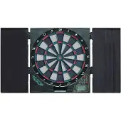 Equinox Elektronisch Dartboard Polaris mit Kabinett und 6 Dartpfeilen
