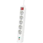 Hama Steckdosenleiste, 5-fach, USB-C/USB-A-Buchse, PD/Quick Charge max. 18W, WS