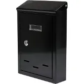 VOREL Briefkasten mit 2 Tasten - schwarz - 285x200x60 mm