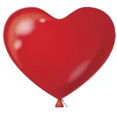 Party Deco Balloons 10" Hearts, Pastel red (1 pkt / 100 pc.)