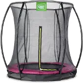 Exit Silhouette Trampolin ø183cm, mit Sicherheitsnetz, Bodentrampolin, Rund, für Kinder, Rosa
