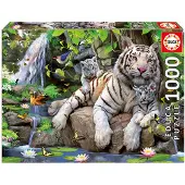 Educa Puzzle 9214808 - Bengal White Tigers - 1000 Teile Puzzle