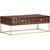 vidaXL Couchtisch 112x50x40 cm Massivholz Mango