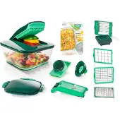 Genius Nicer Dicer Chef - Set 15-teilig Dunkelgrün, Hellgrün, Transparent, Weiß