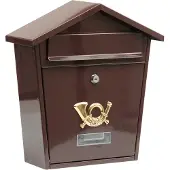 VOREL Briefkasten Braun mit 2 Schlüsseln - 370x320x105 mm
