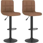 vidaXL Barhocker 2 Stk. Braun Stoff