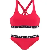 Elbsand Bustier-Bikini mit kontrastfarbenen Schriftzügen