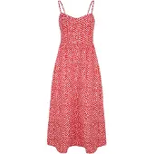LASCANA Sommerkleid "aus Leinenmix mit Baumwolle und Pünktchendruck" Ohne Taschen elegantes Midikleid, Strandkleid, Spaghettikleid, Leinenkleid
