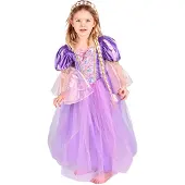 Den Goda Fen Kostüm - Rapunzel m. Haarreifen - Lila - - 4-6 Jahre (104-116) - Haarschmuck
