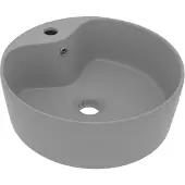 vidaXL Luxus-Waschbecken mit Überlauf Matt Hellgrau 36x13 cm Keramik