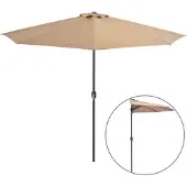 vidaXL Balkon-Sonnenschirm mit Alu-Mast Taupe 300x155 cm Halbrund
