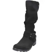 Ricosta modischer Stiefel RIANA von PEPINO echt Leder Velour Reißverschluss Warmfutter Zierschnalle Mädchen Schwarz Größe 35