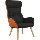 vidaXL Relaxsessel Schwarz Stoff und PVC