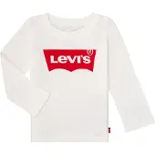 Levi's Kids Langarmshirt KIDS, Mädchen, Gr. 24/92, weiß, Obermaterial: 100% Baumwolle, bedruckt, Basic schmal, Rundhals, Shirts Langarmshirt, for BABYS