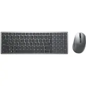 Dell Pro Plus kompakte Tastatur und Maus – KM7120W - UK (QWERTY), Volle Größe (100%), Kabellos, RF Wireless + Bluetooth, QWERTY, Grau, Titan, Maus enthalten