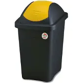 Stefanplast Abfalleimer Multipat 60 l, schwarz, gelber Deckel