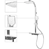 Schulte Duschsäule inkl. Thermostat Square White Style D9635104 02