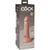 King Cock Elite 7 - Saugnapf, Funk-Vibrator 18cm - Natur