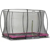 Exit Silhouette Trampolin 244x366cm, mit Sicherheitsnetz, Bodentrampolin, Rechteckig, für Kinder, Rosa