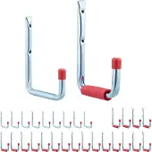 Relaxdays 30 tlg. Wandhaken Set Rot,Silber