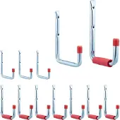 Relaxdays 12 tlg. Wandhaken Set Rot,Silber