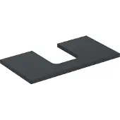Geberit ONE Waschtischplatte, Ausschnitt mittig, für Aufsatzwaschtisch Schalenform, 75x3x47cm, 505.272.00.3, Farbe: lava lackiert matt