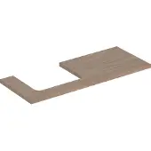 Geberit Waschtisch-Platte One 120x3x47cm, Eiche/Mela Holz, Ausschn li