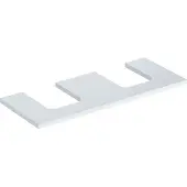 Geberit Waschtisch-Platte One 120x3x47cm, w/l hochgl., Ausschn 2-fach