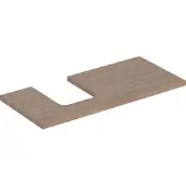 Geberit Waschtisch-Platte One 105x3x47cm, Eiche/Mela Holz, Ausschn li