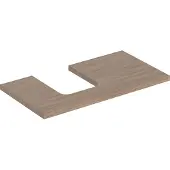 Geberit Waschtisch-Platte One 90x3x47cm, Eiche/Mela Holz, Ausschn li