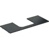 Geberit ONE Waschtischplatte, Ausschnitt mittig, für Aufsatzwaschtisch, Steinzeug, 120x2x47cm, 505.115.00.2, Farbe: Marmoroptik schwarz/matt