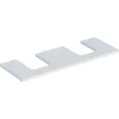 Geberit ONE Waschtischplatte, Ausschnitt 2-fach, für Aufsatzwaschtisch Schalenform, 135x3x47cm, 505.276.00.2, Farbe: weiß lackiert matt